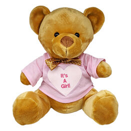 Teddy Bear with Personalised 'It's A Girl!' T Shirt