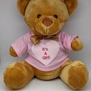 Teddy Bear with Personalised 'It's A Girl!' T Shirt additional 2