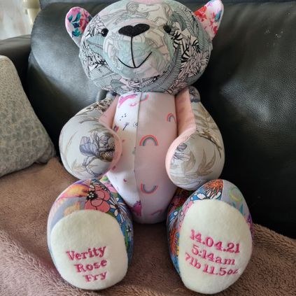 Customer image of Baby Clothing Memory Bear - Baby Girl
