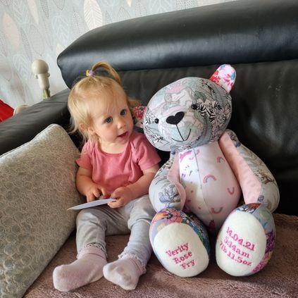 Customer image of Baby Clothing Memory Bear - Baby Girl