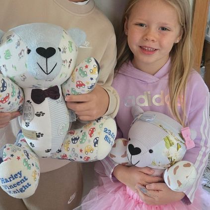 Customer image of Baby Clothing Memory Bear - Baby Girl