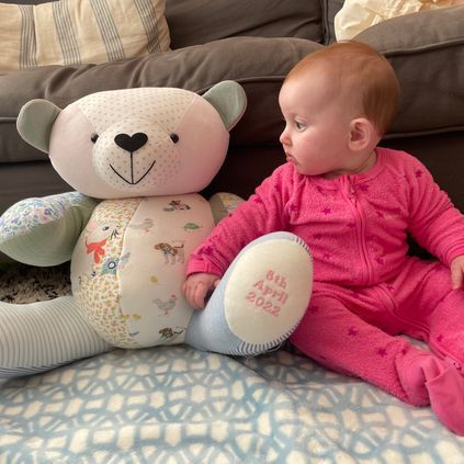 Customer image of Baby Clothing Memory Bear - Baby Girl