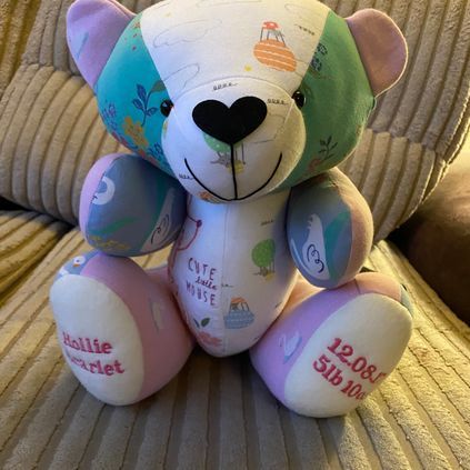 Customer image of Baby Clothing Memory Bear - Baby Girl