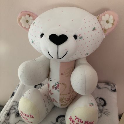 Customer image of Baby Clothing Memory Bear - Baby Girl