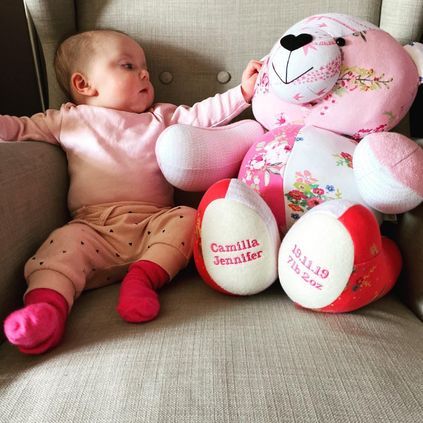 Customer image of Baby Clothing Memory Bear - Baby Girl