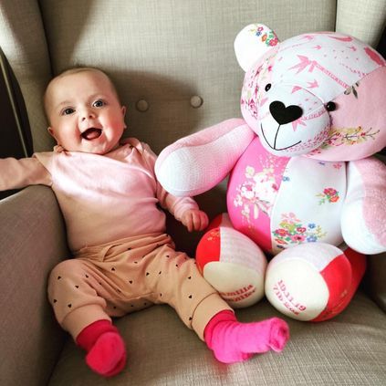 Customer image of Baby Clothing Memory Bear - Baby Girl