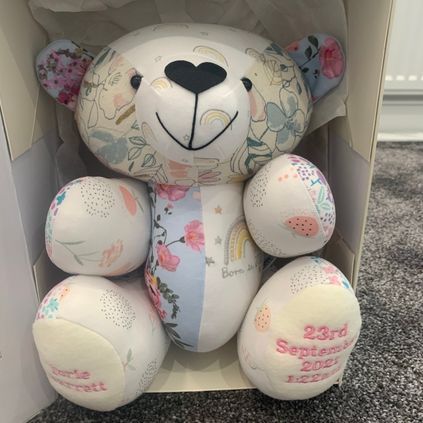 Customer image of Baby Clothing Memory Bear - Baby Girl