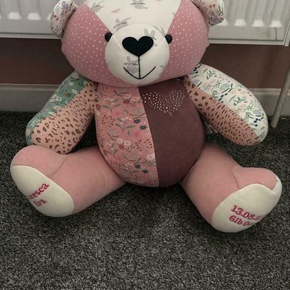 Customer image of Baby Clothing Memory Bear - Baby Girl