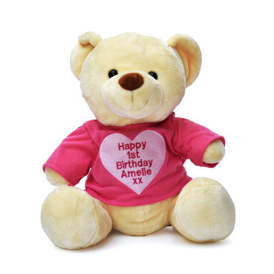 Teddy Bear with Personalised 'Happy Birthday' T Shirt